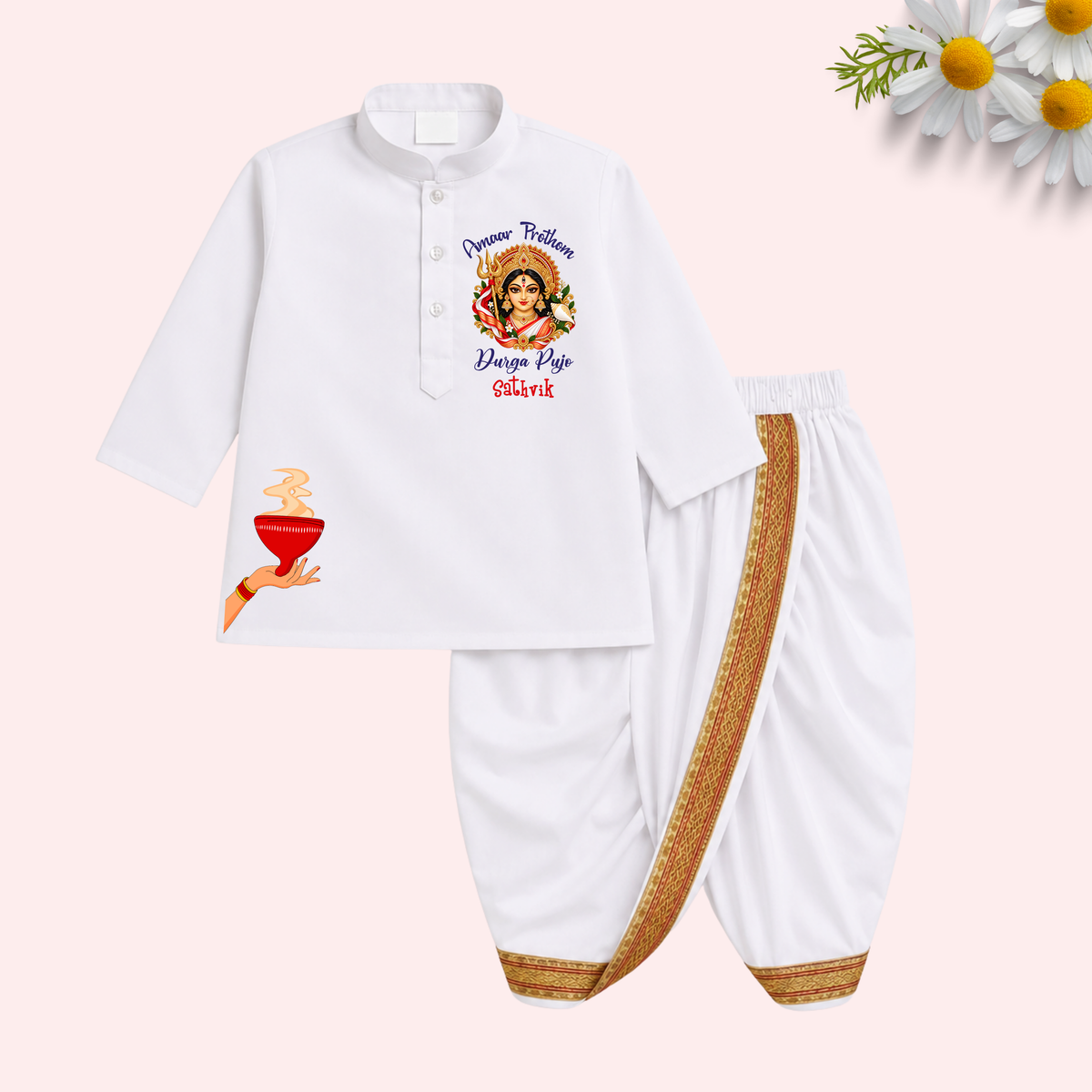 Amaar Prothom Durga Pujo Dhoti kurta