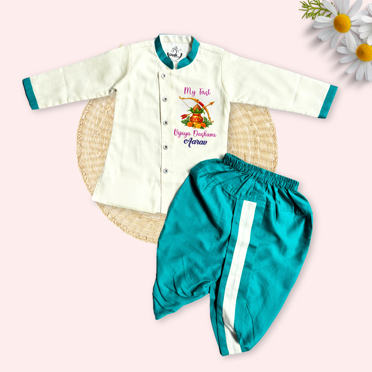 My First Vijaya Dashami Dhoti kurta set