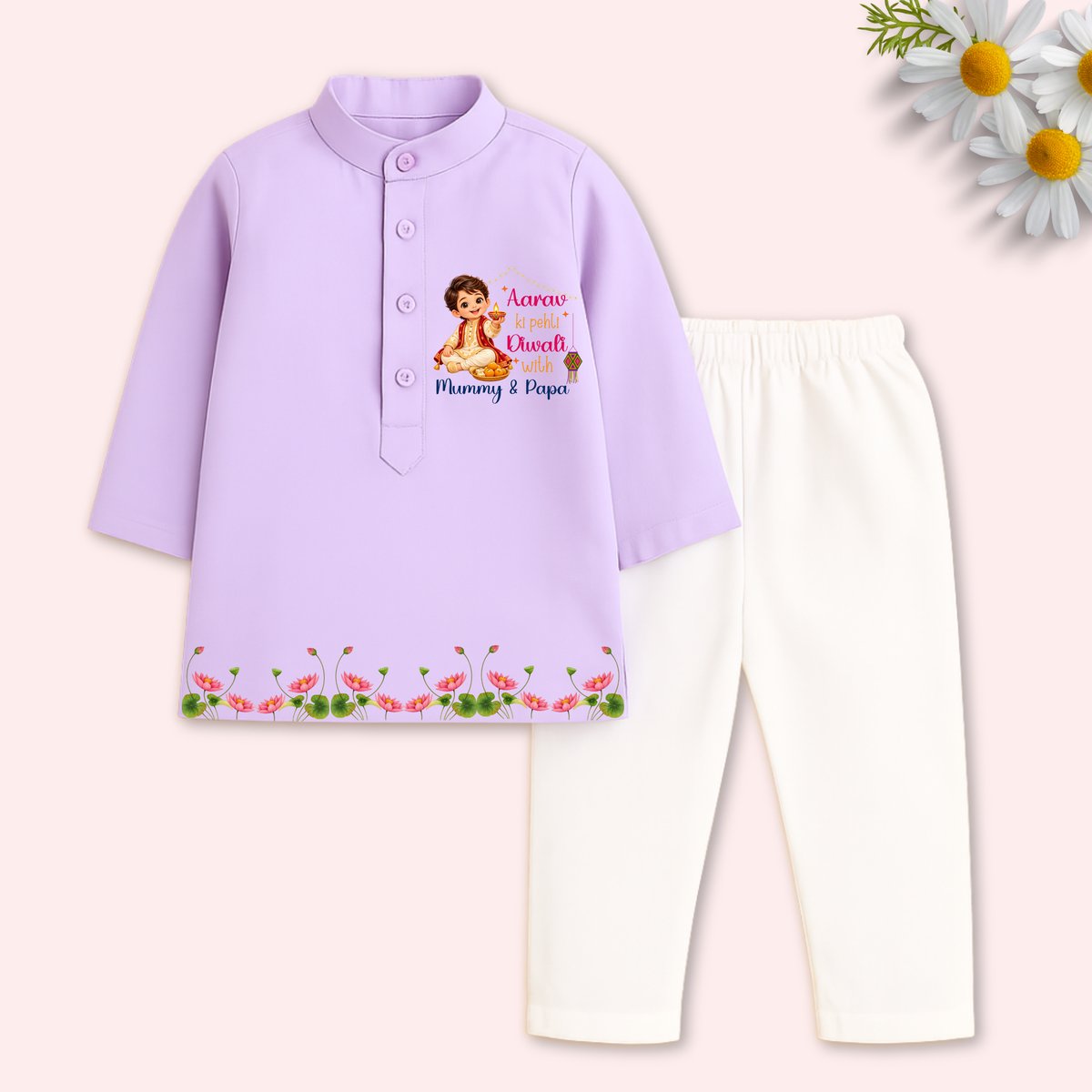 Meri Pehli Diwali With Mummy & Papa Kurta set
