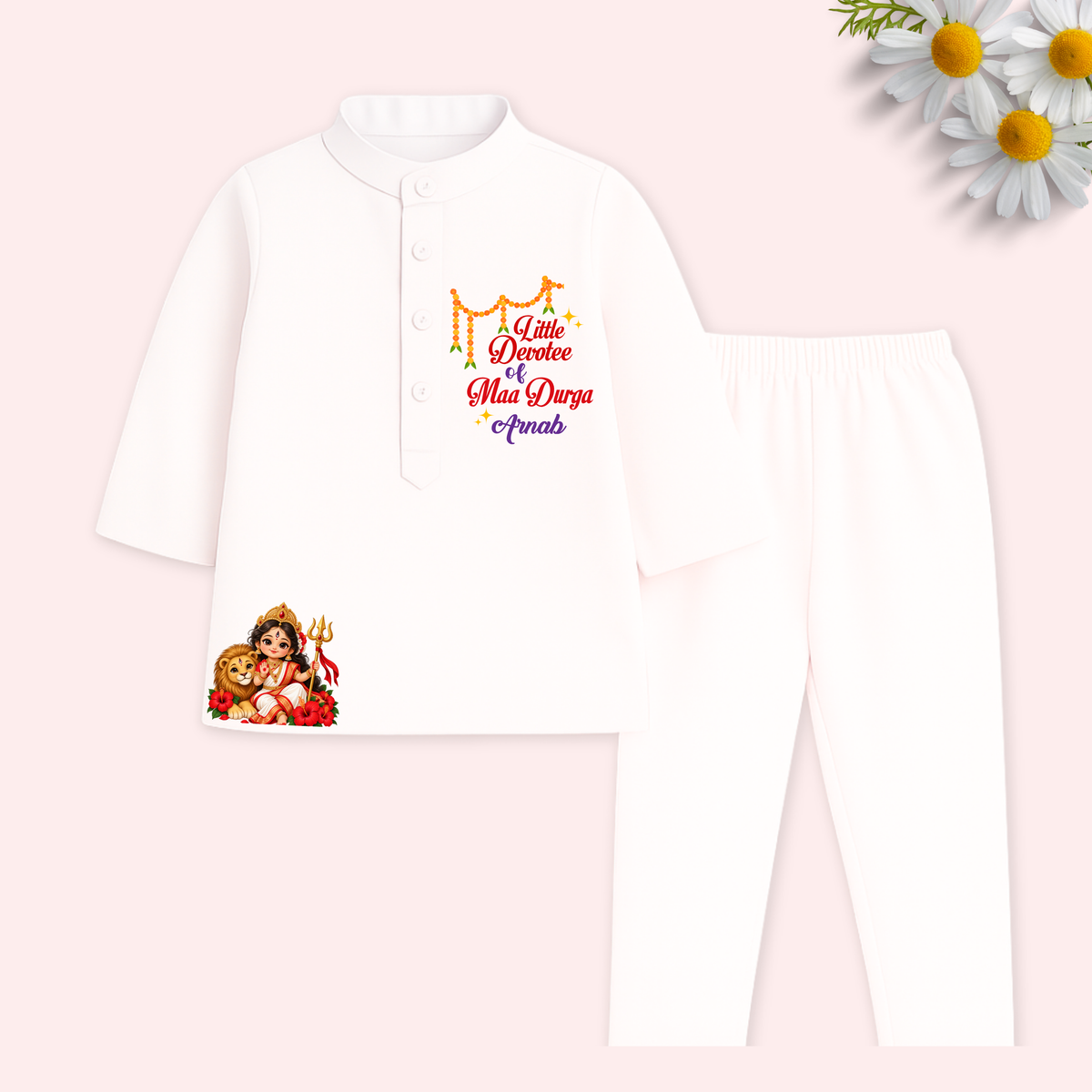 Little Devotee of Maa Durga kurta set