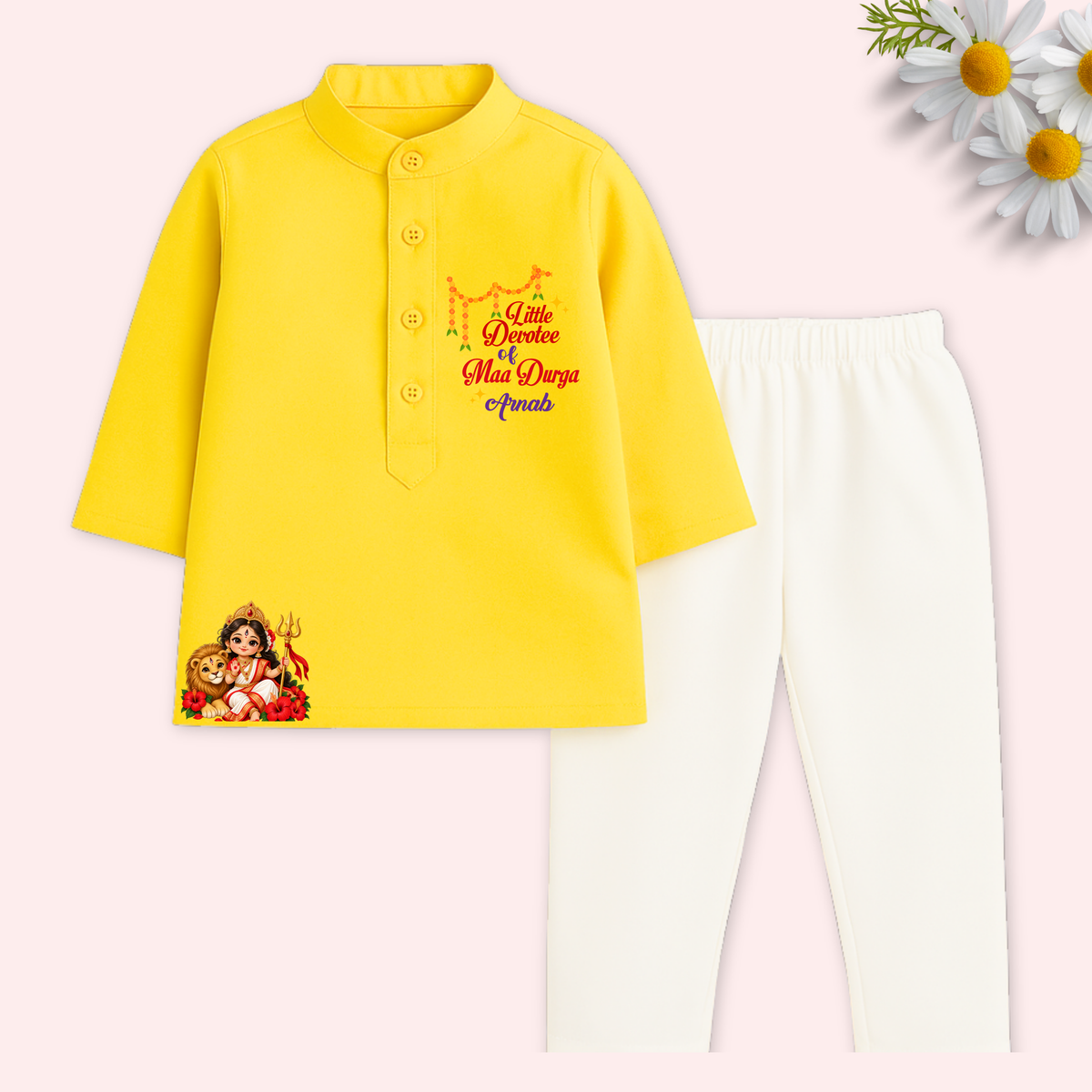 Little Devotee of Maa Durga kurta set