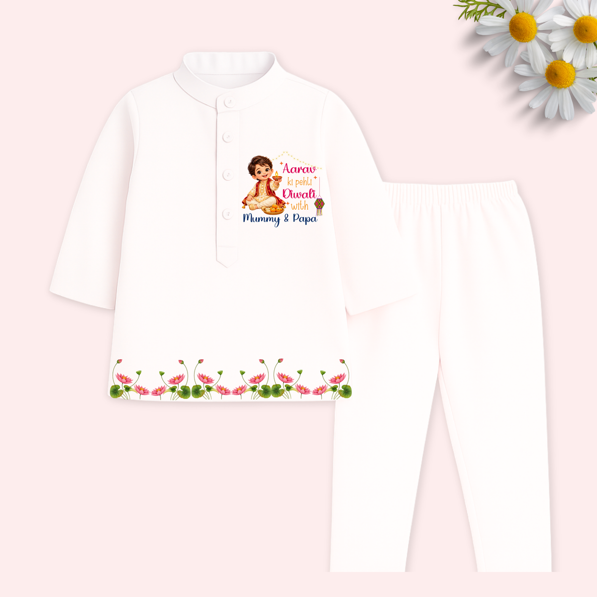 Meri Pehli Diwali With Mummy & Papa Kurta set