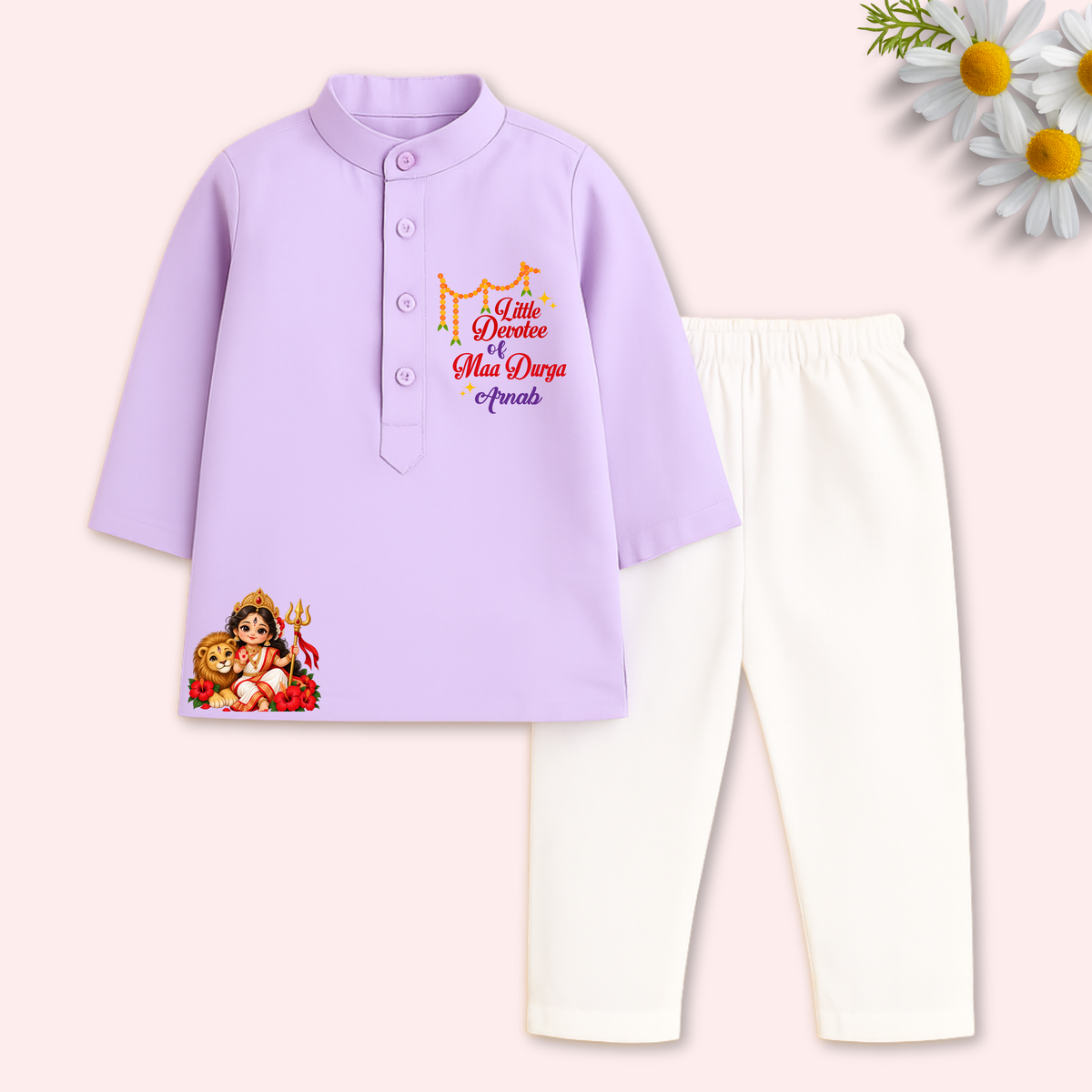 Little Devotee of Maa Durga kurta set