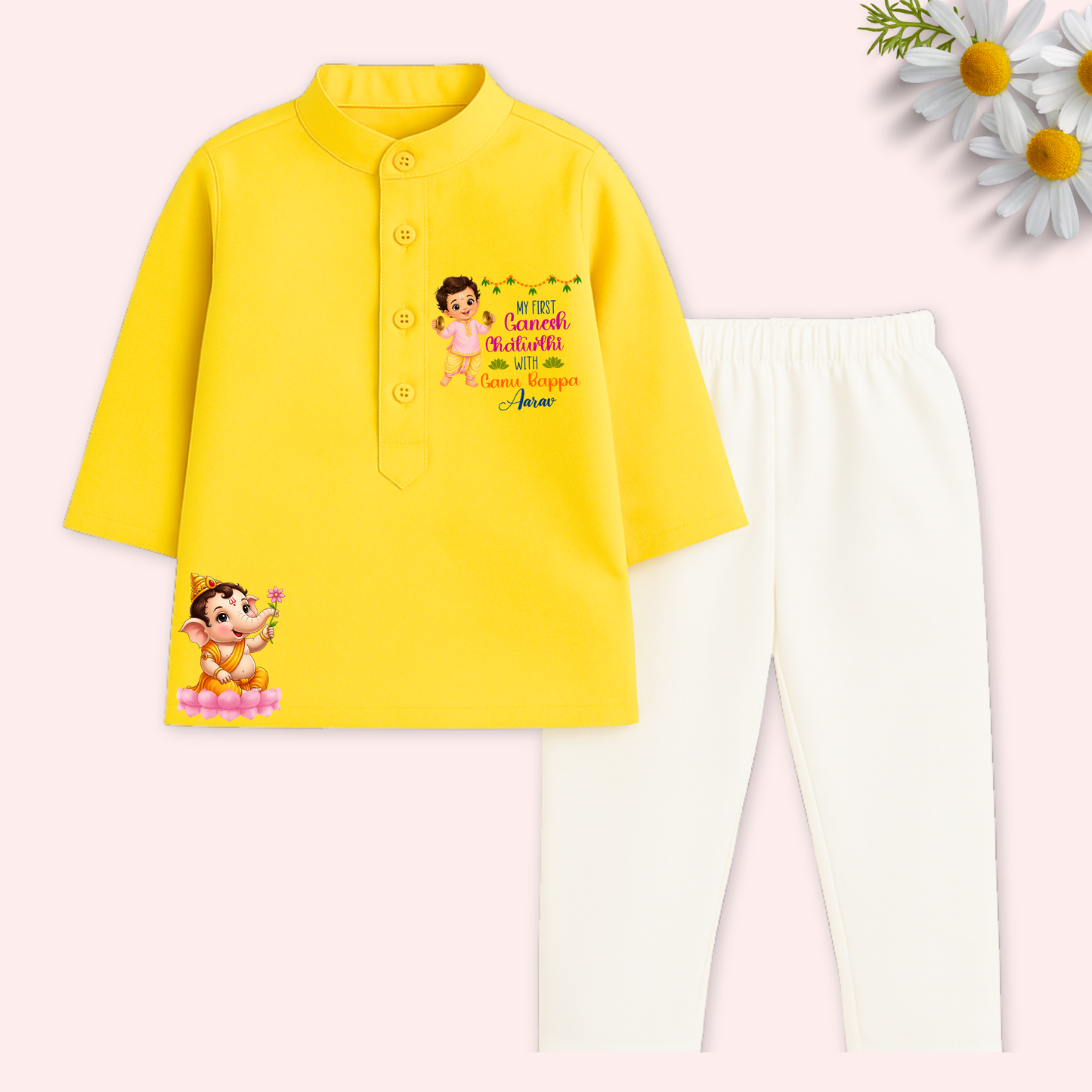 My first Ganesh Chaturthi Kurta Set