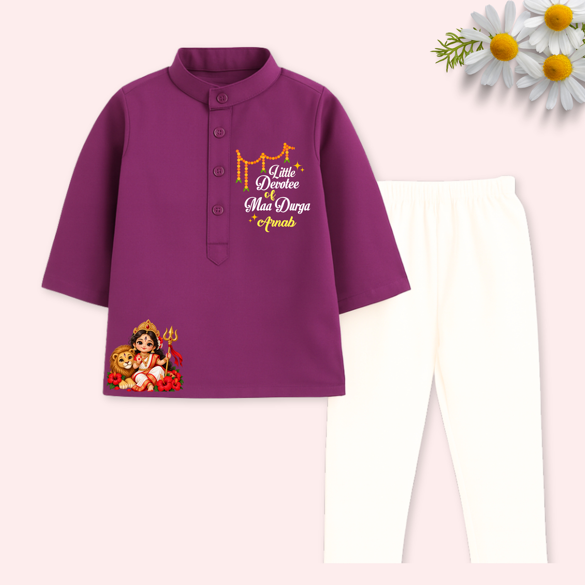 Little Devotee of Maa Durga kurta set