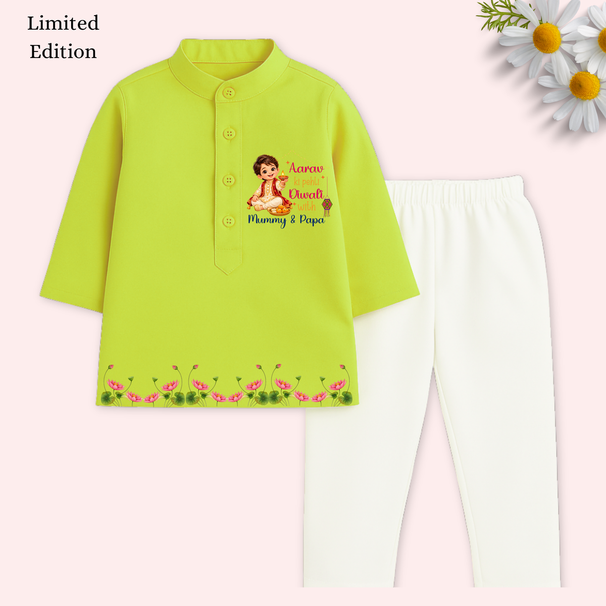 Meri Pehli Diwali With Mummy & Papa Kurta set