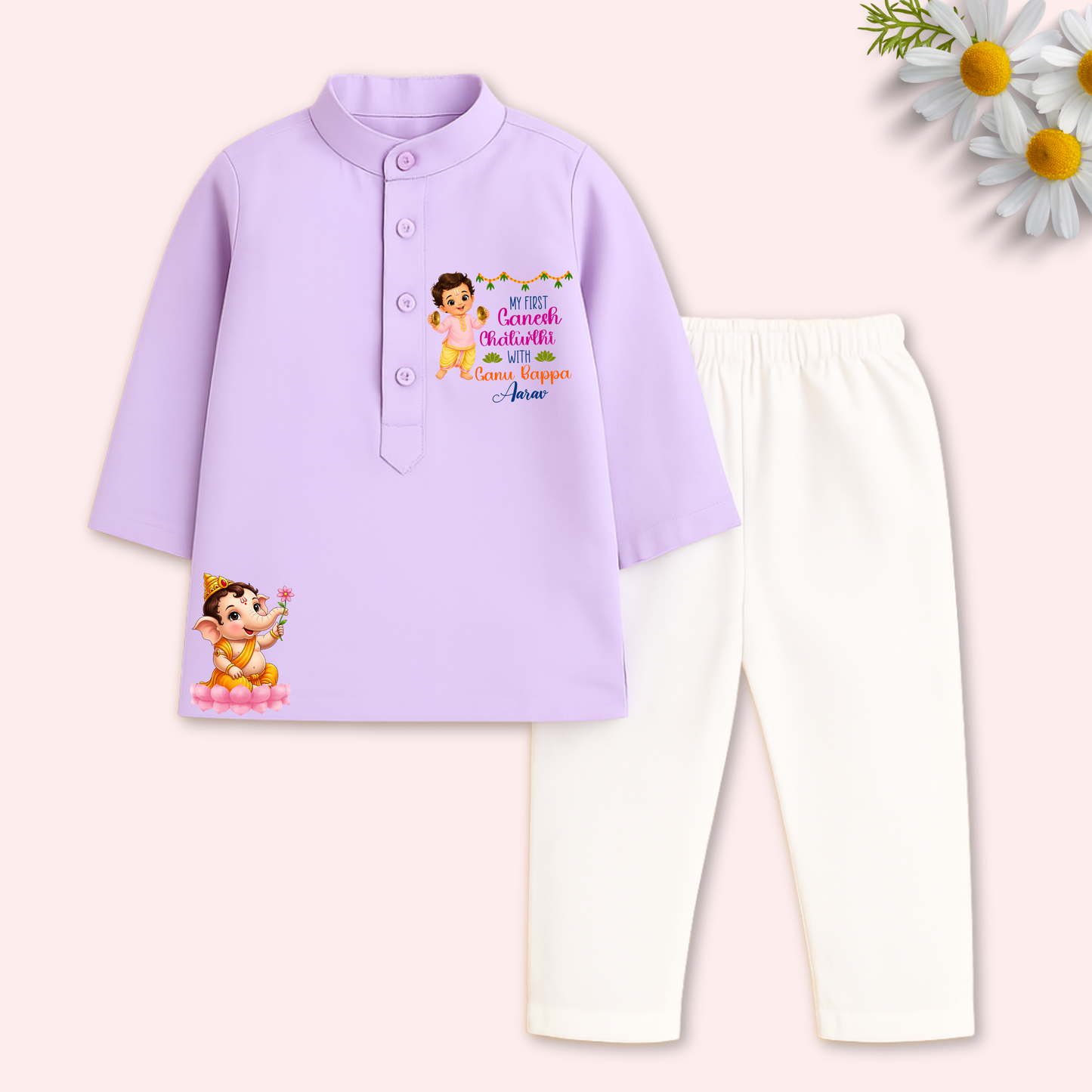My first Ganesh Chaturthi Kurta Set