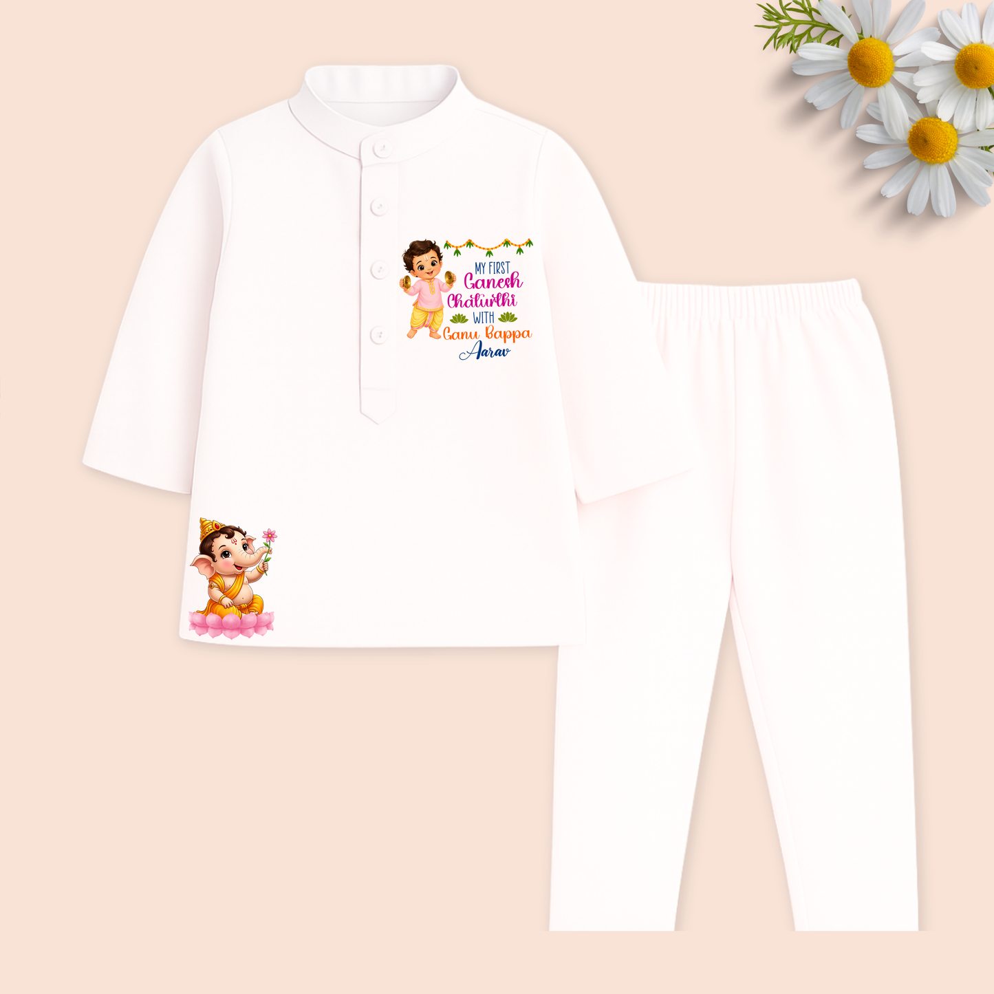 My first Ganesh Chaturthi Kurta Set