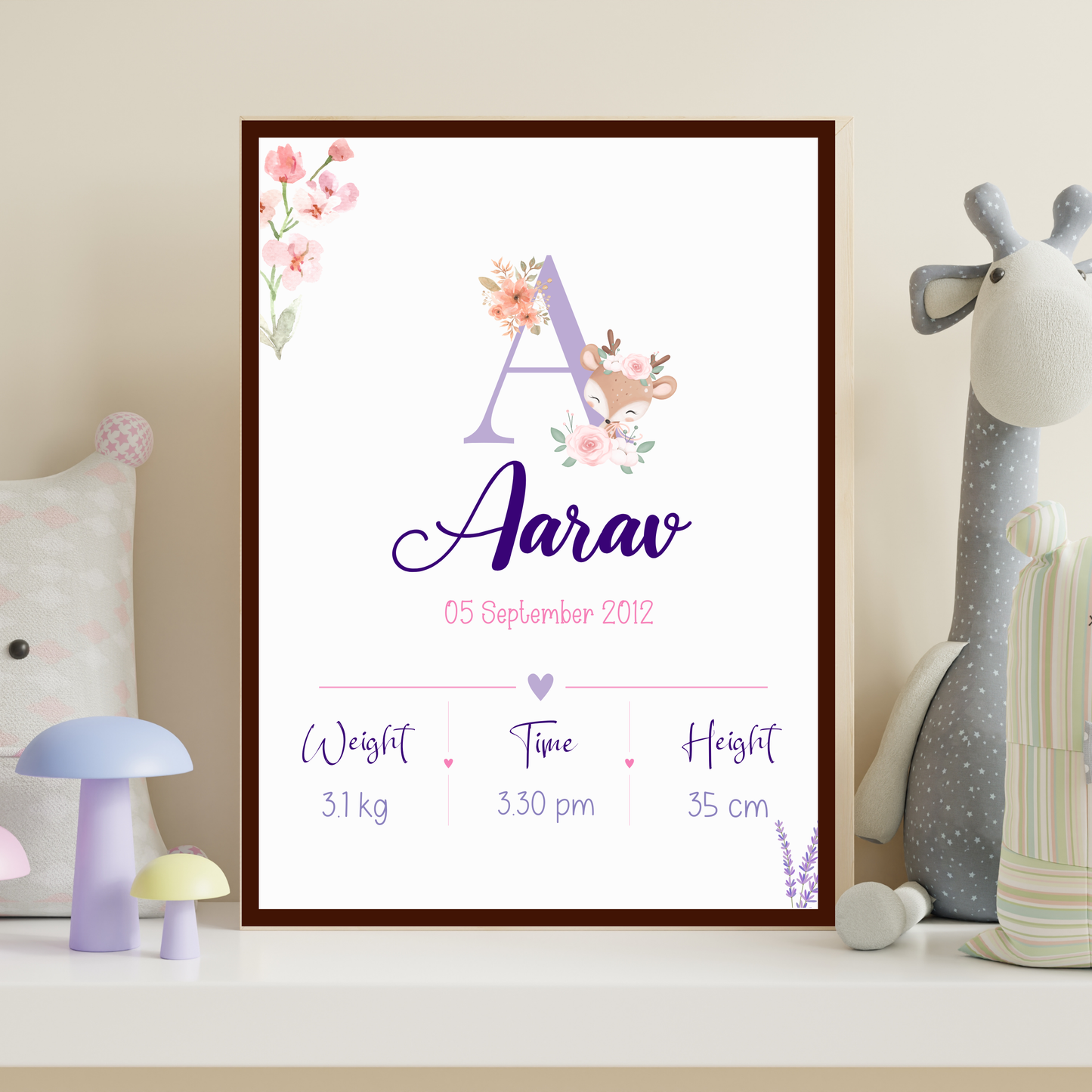 Personalised Baby Time Frame