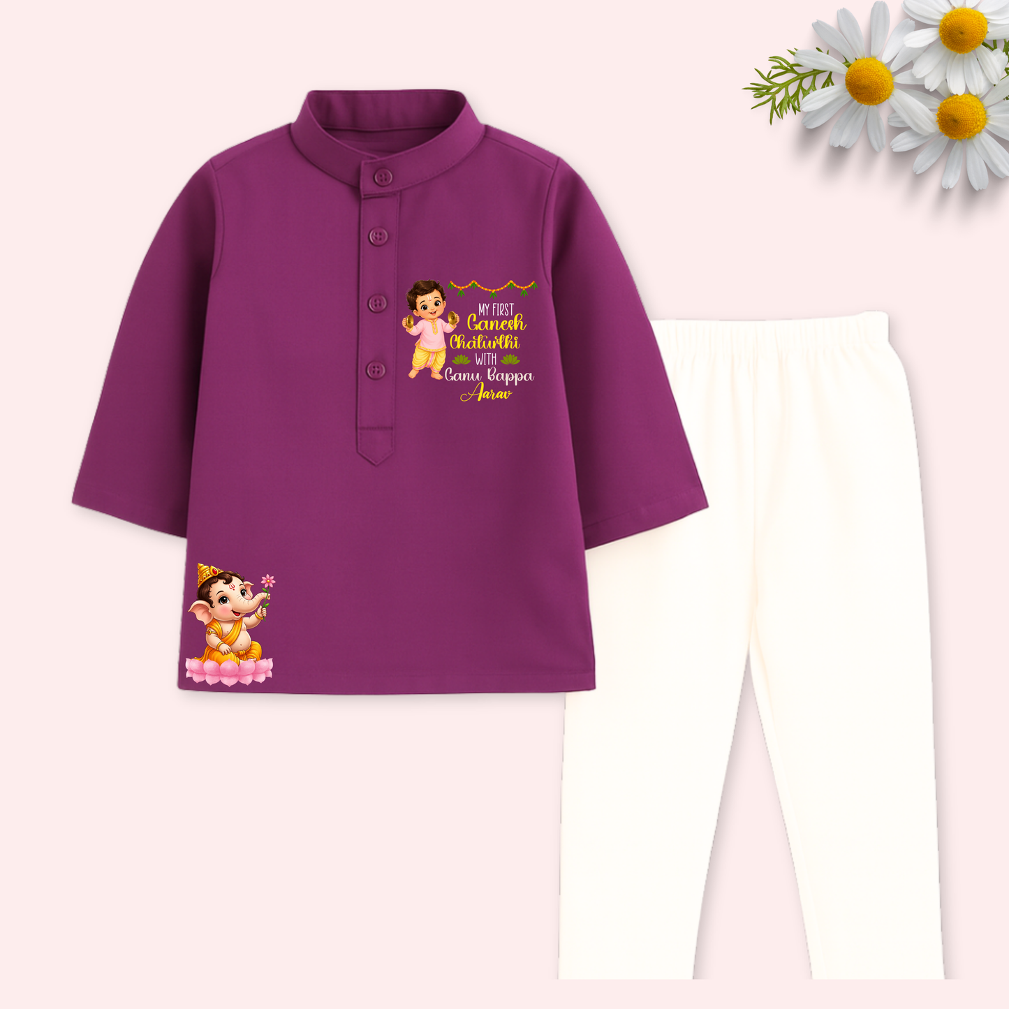 My first Ganesh Chaturthi Kurta Set
