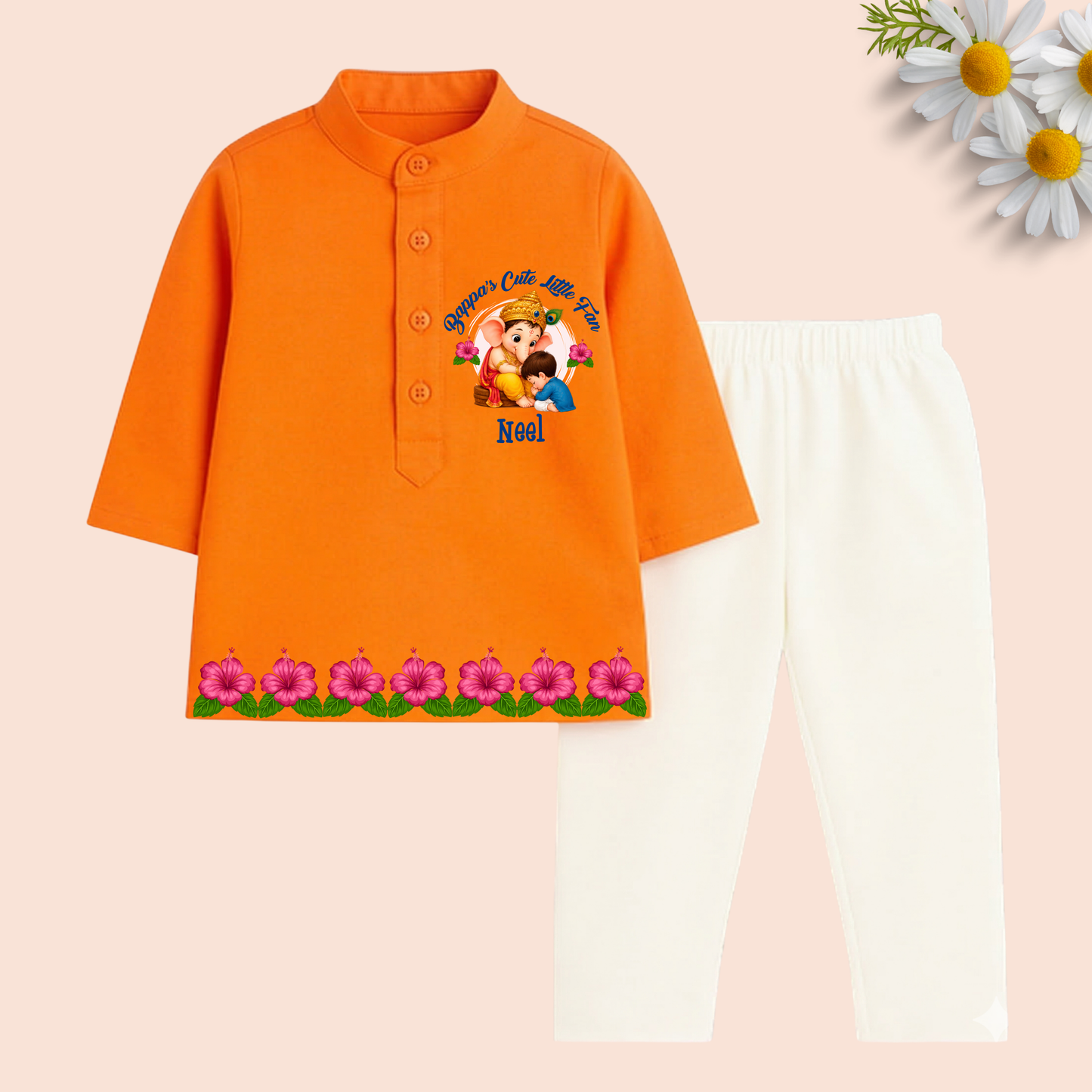 Bappa's cute little Fan Kurta set