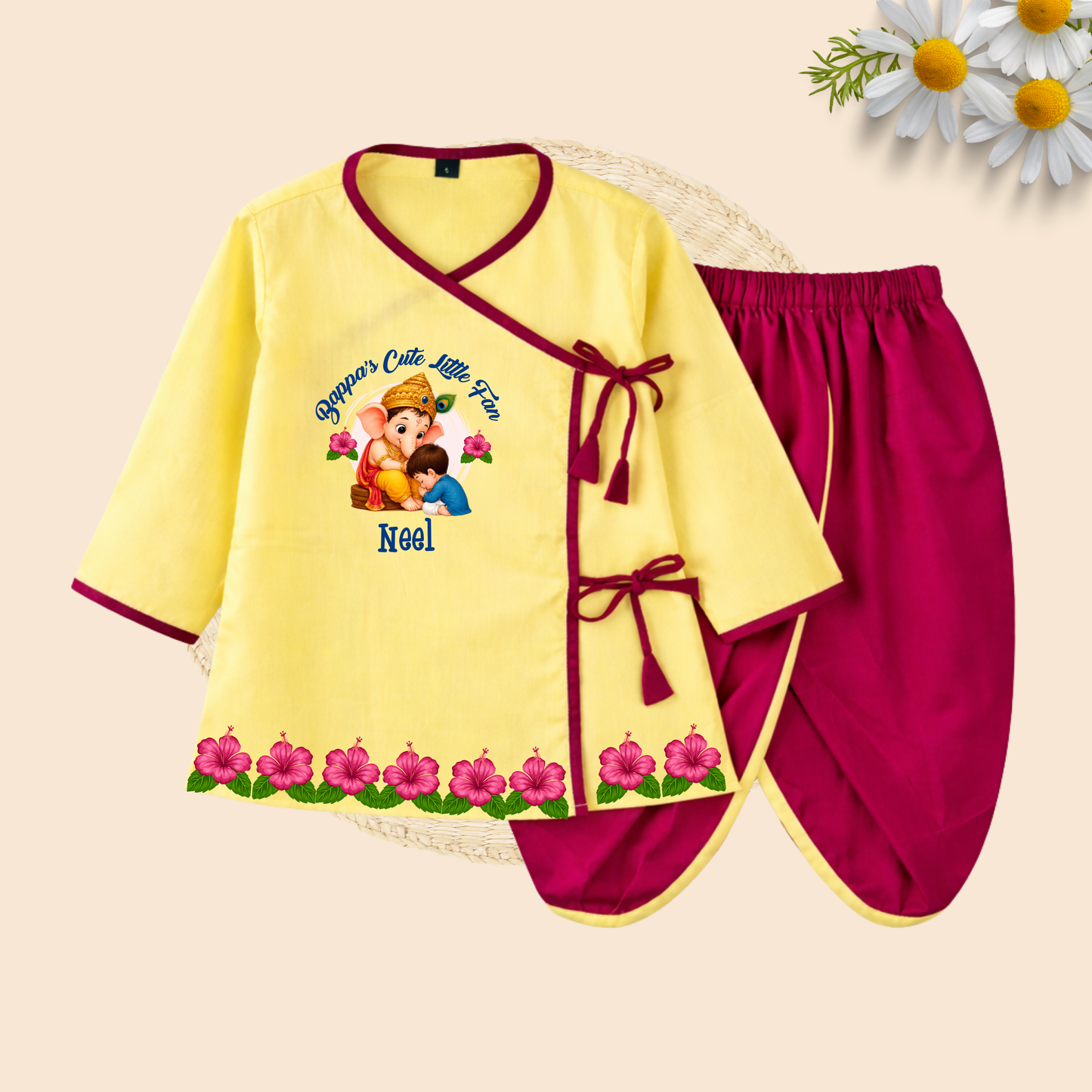 Bappa's Cute Little Fan Dhoti Kurta