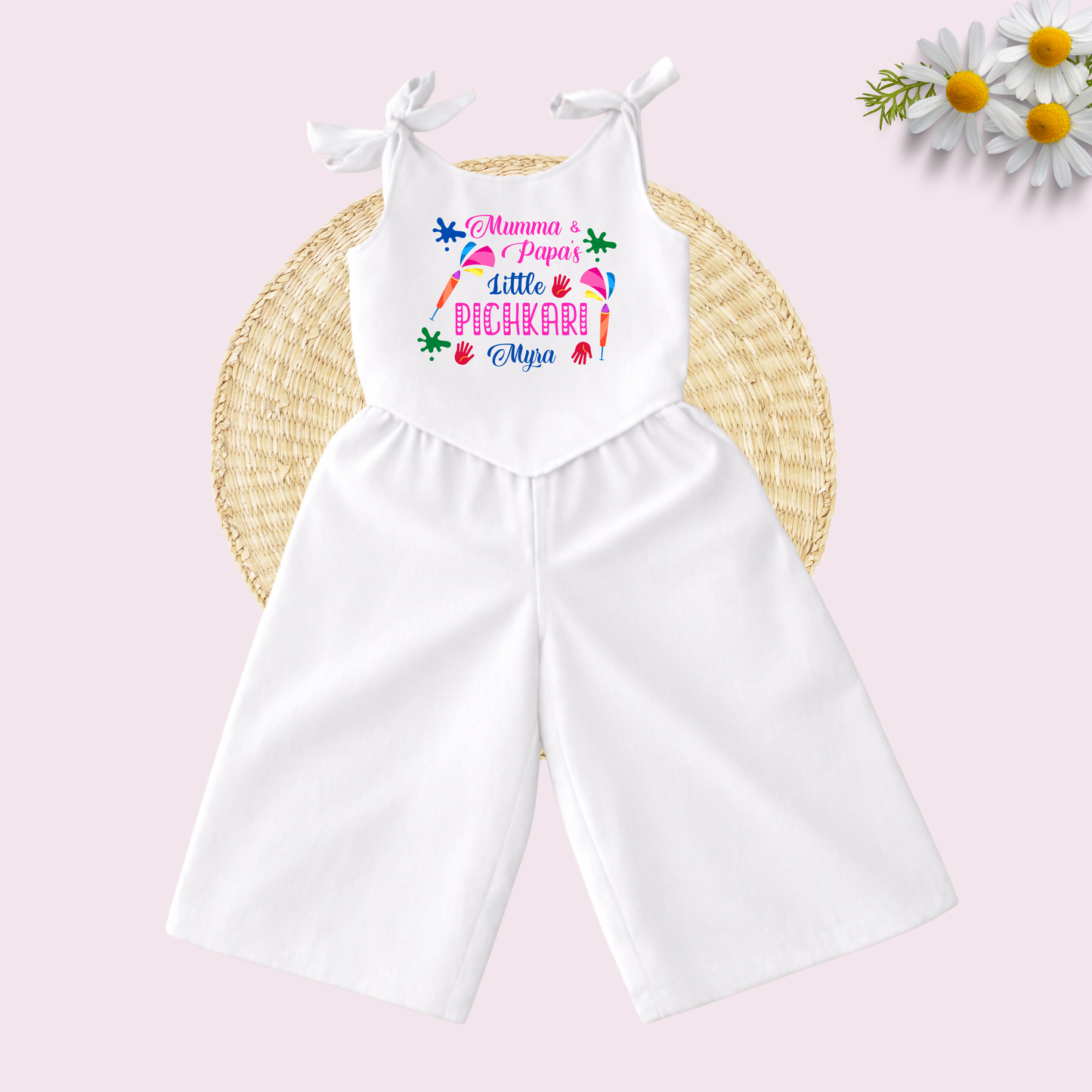 Mumma & Papa's little Pichkari Co-ord set