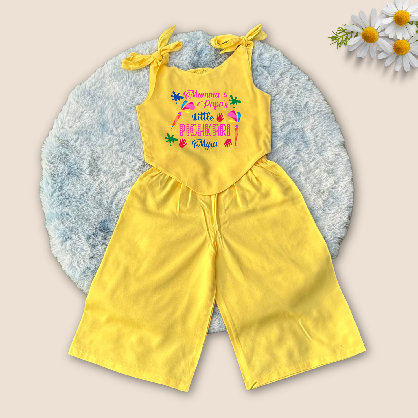 Mumma & Papa's little Pichkari Co-ord set