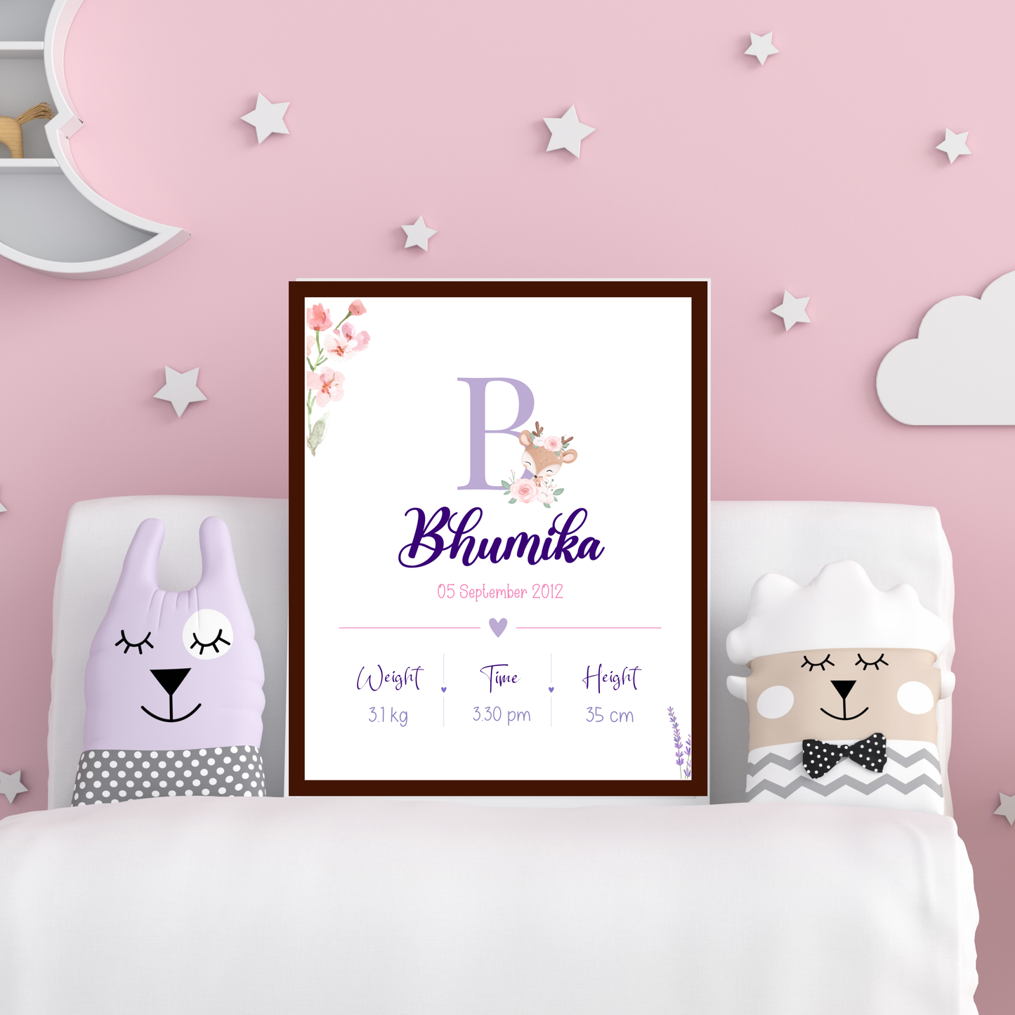 Personalised Baby Time Frame