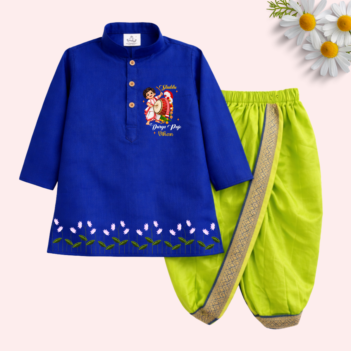 Shubh Durga Pujo Dhoti Kurta Set