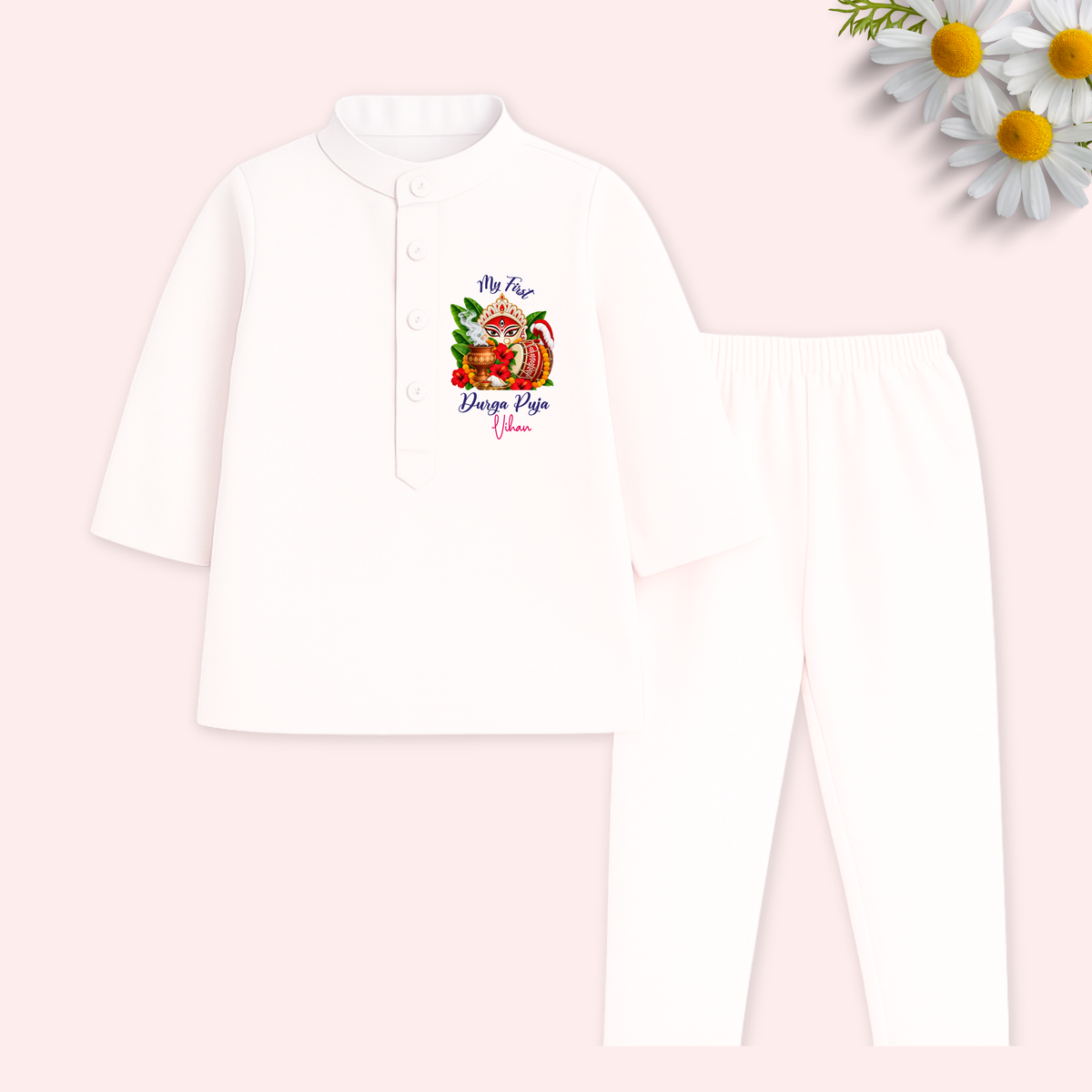 My First Durga Puja kurta set
