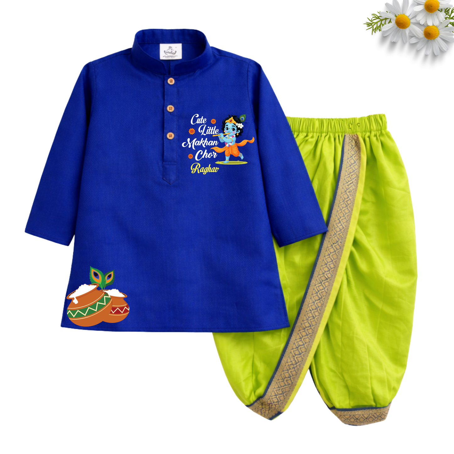 Cute little Makhan chor Dhoti Kurta