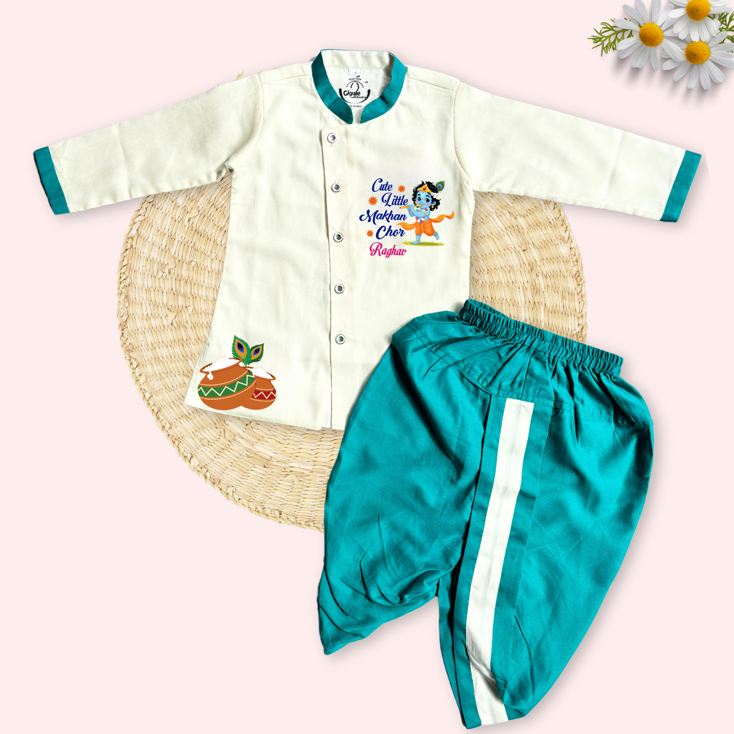 Cute little Makhan chor Dhoti Kurta