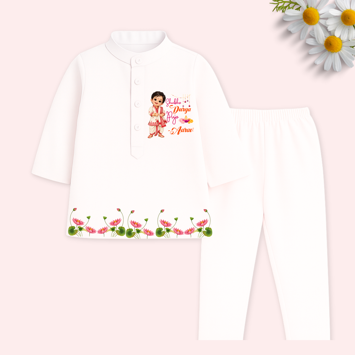 Shubho Durga Pujo kurta set