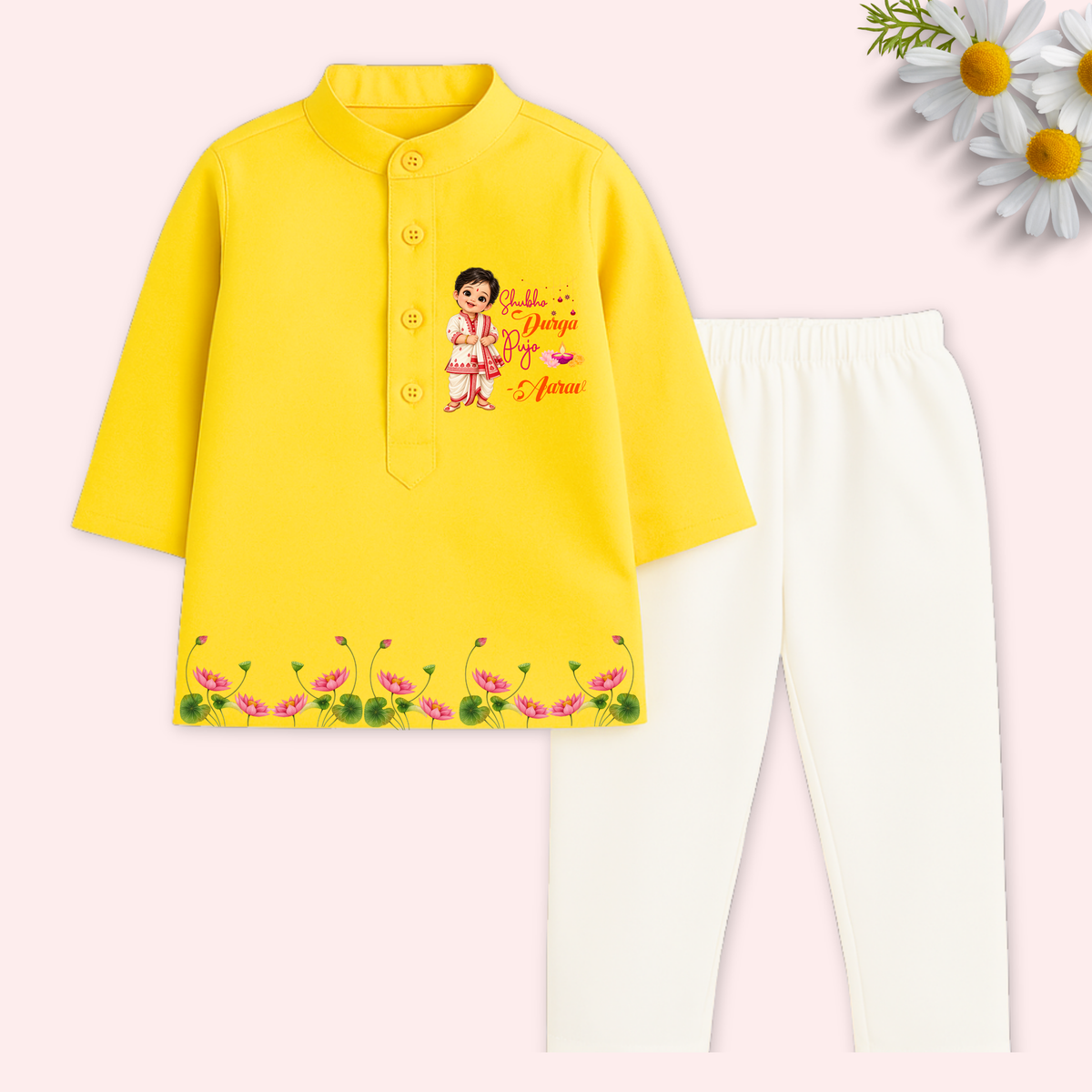 Shubho Durga Pujo kurta set