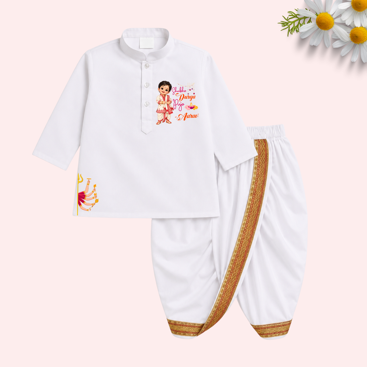 Durga Pujo Dhoti Kurta set