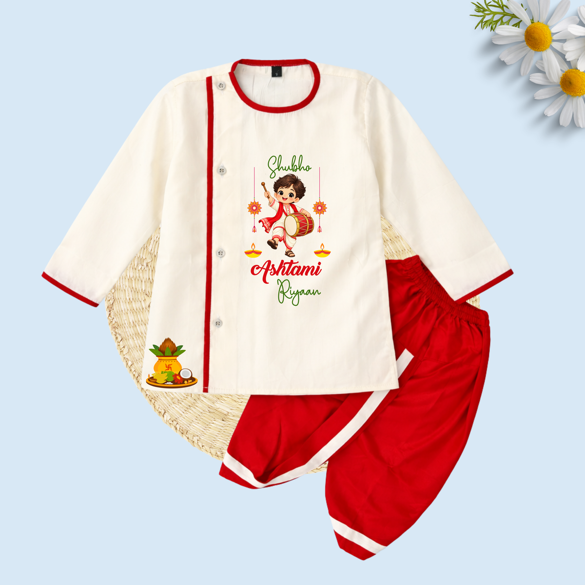 Shubho Ashtami Dhoti kurta set