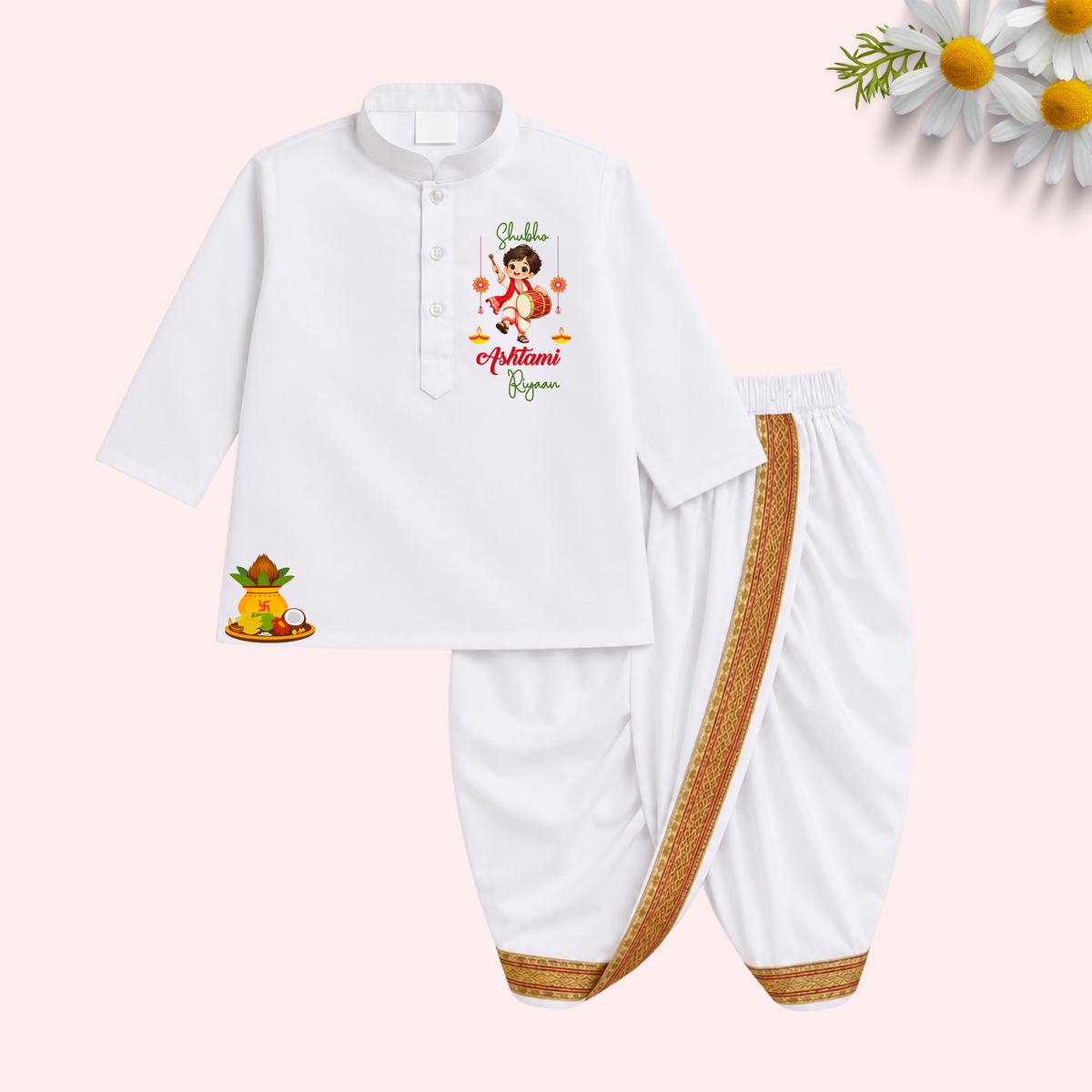 Shubho Ashtami Dhoti kurta set