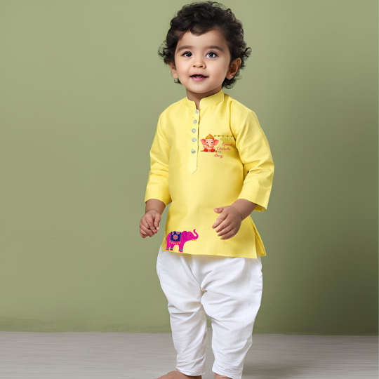 My first Ganesh Chaturthi Kurta Set