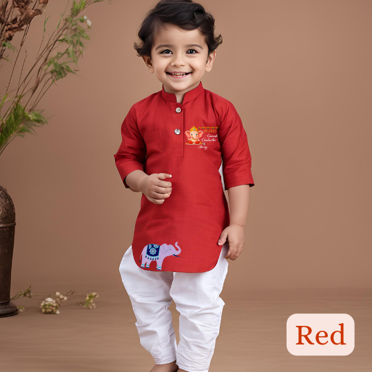 My first Ganesh Chaturthi Kurta Set