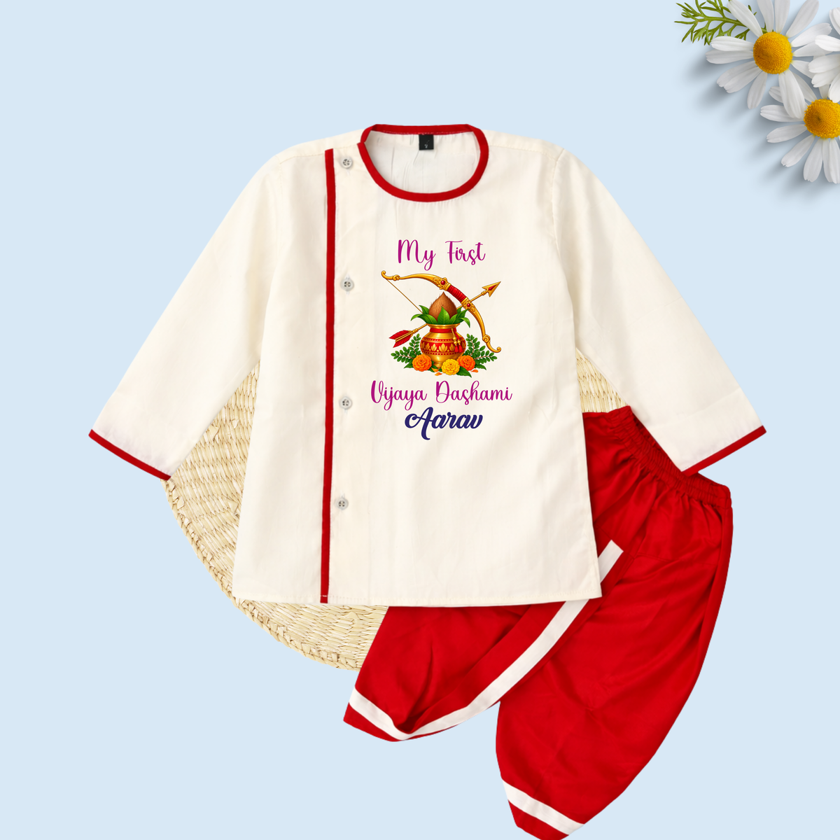My First Vijaya Dashami Dhoti kurta set