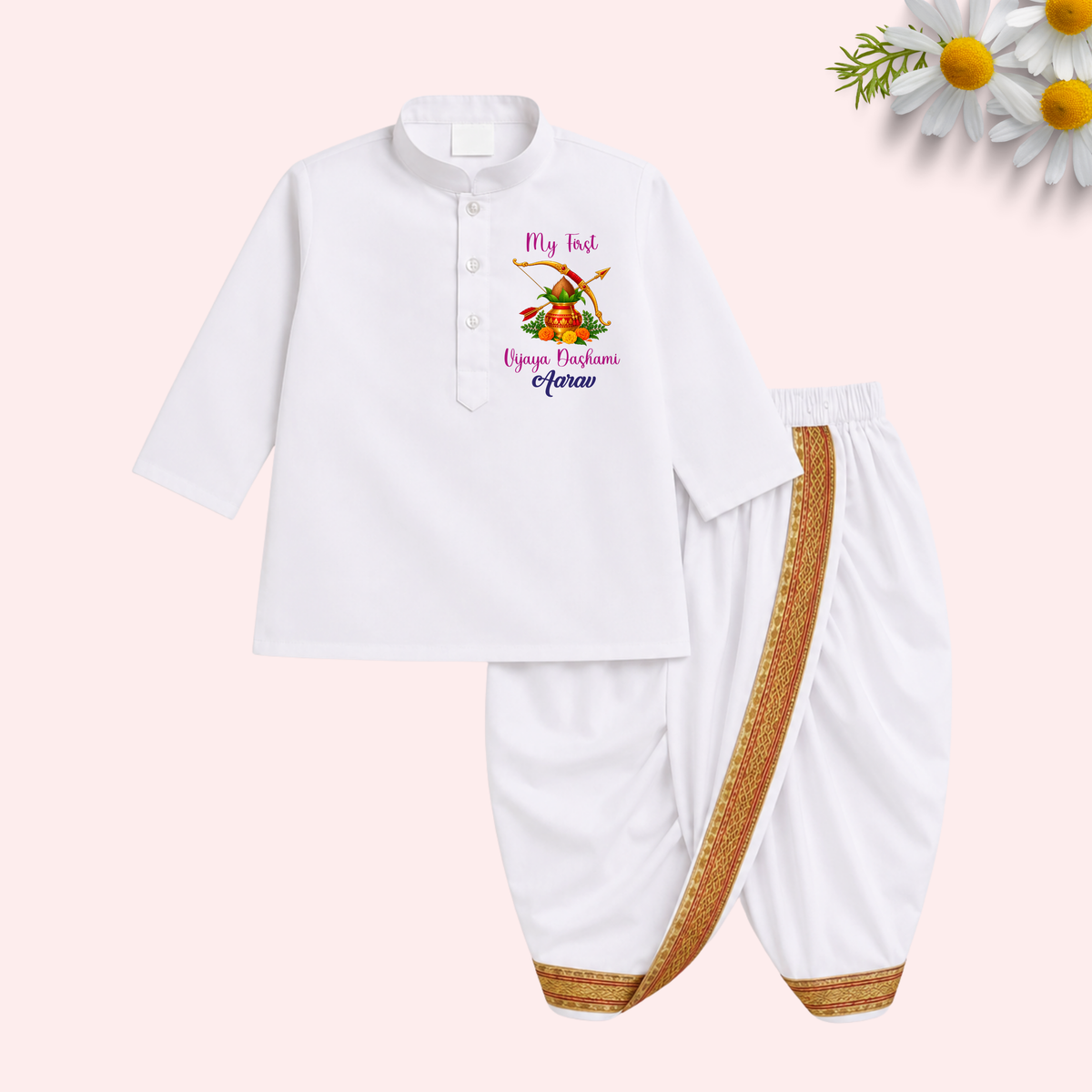 My First Vijaya Dashami Dhoti kurta set