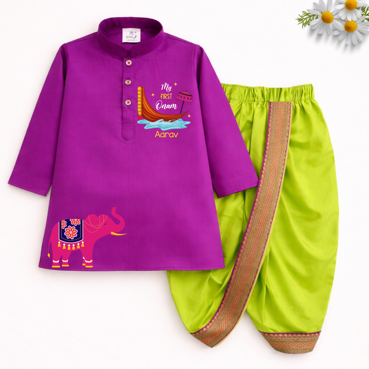 My First Onam Dhoti Kurta