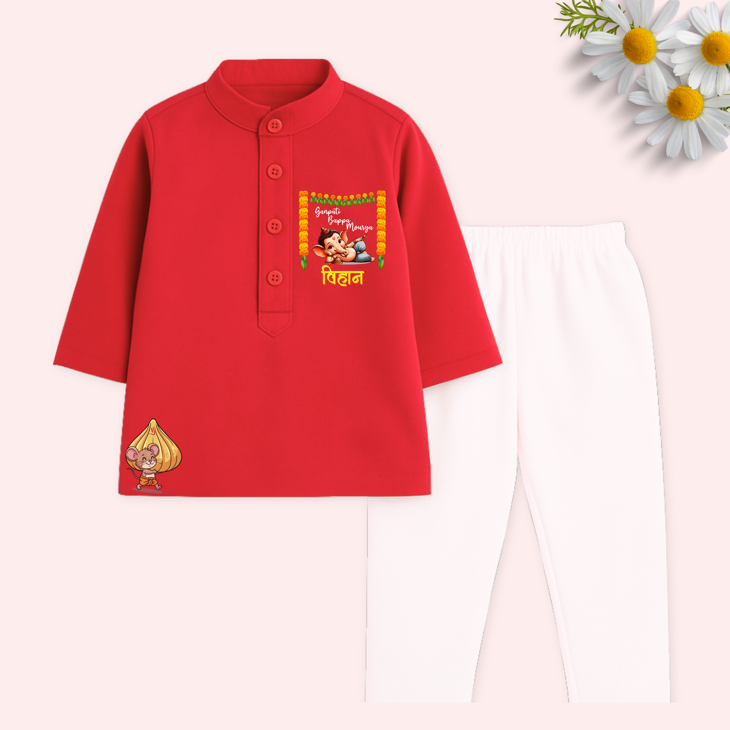 Ganpati Bappa Mourya Kurta Set