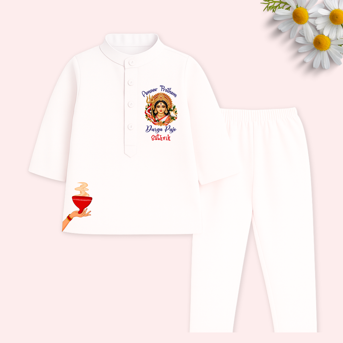 Amaar Prothom Durga Pujo Kurta Set