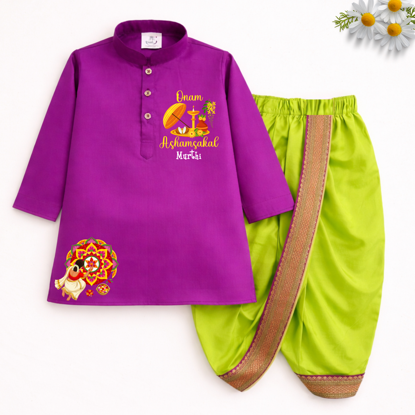 Onam Ashamsakal Dhoti Kurta