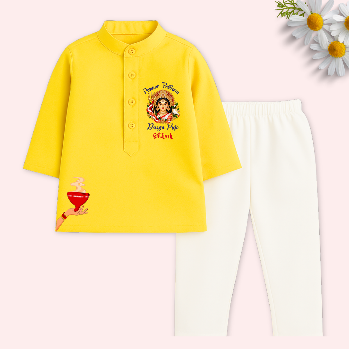 Amaar Prothom Durga Pujo Kurta Set
