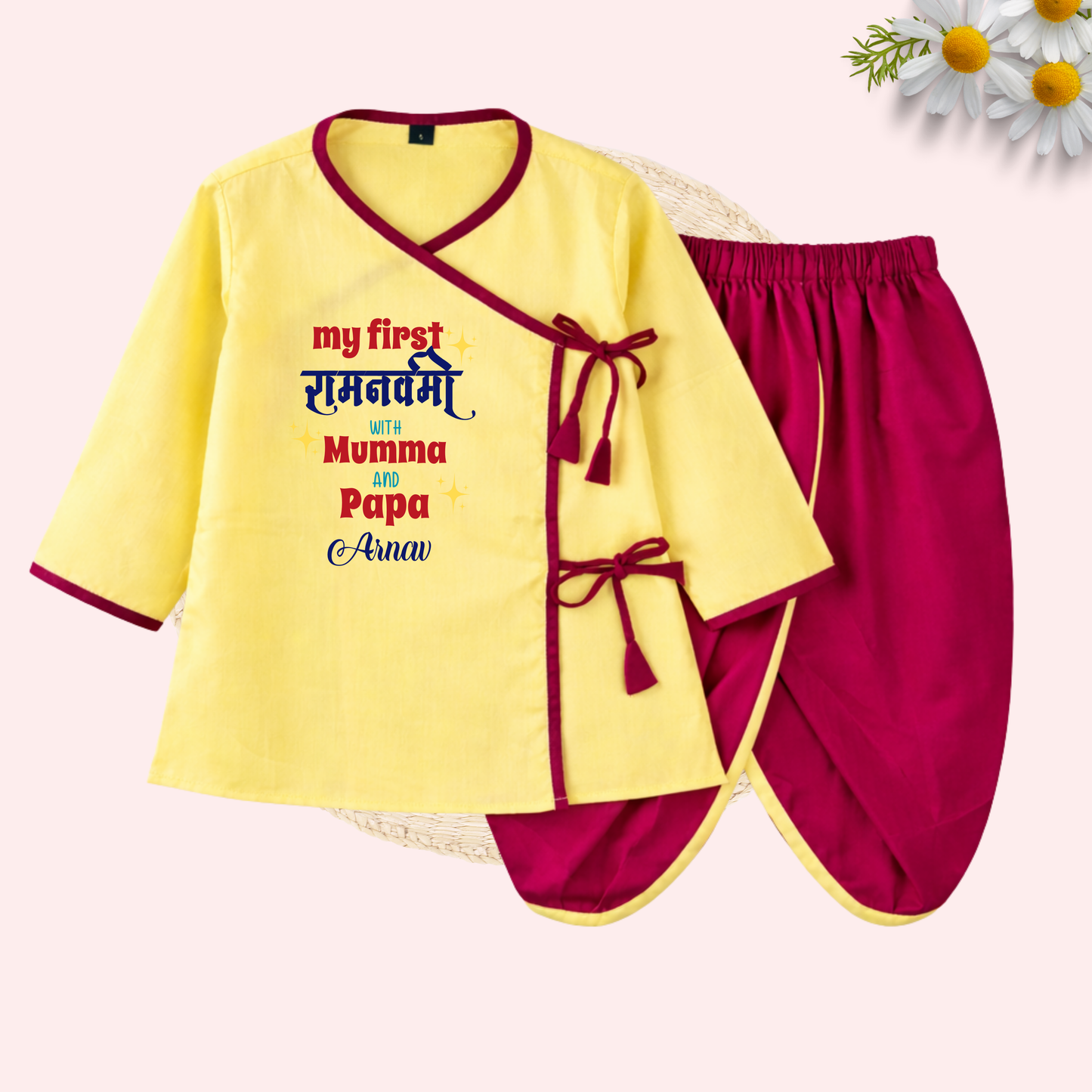 My first Ram Navmi with Mumma & Papa Dhoti Kurta