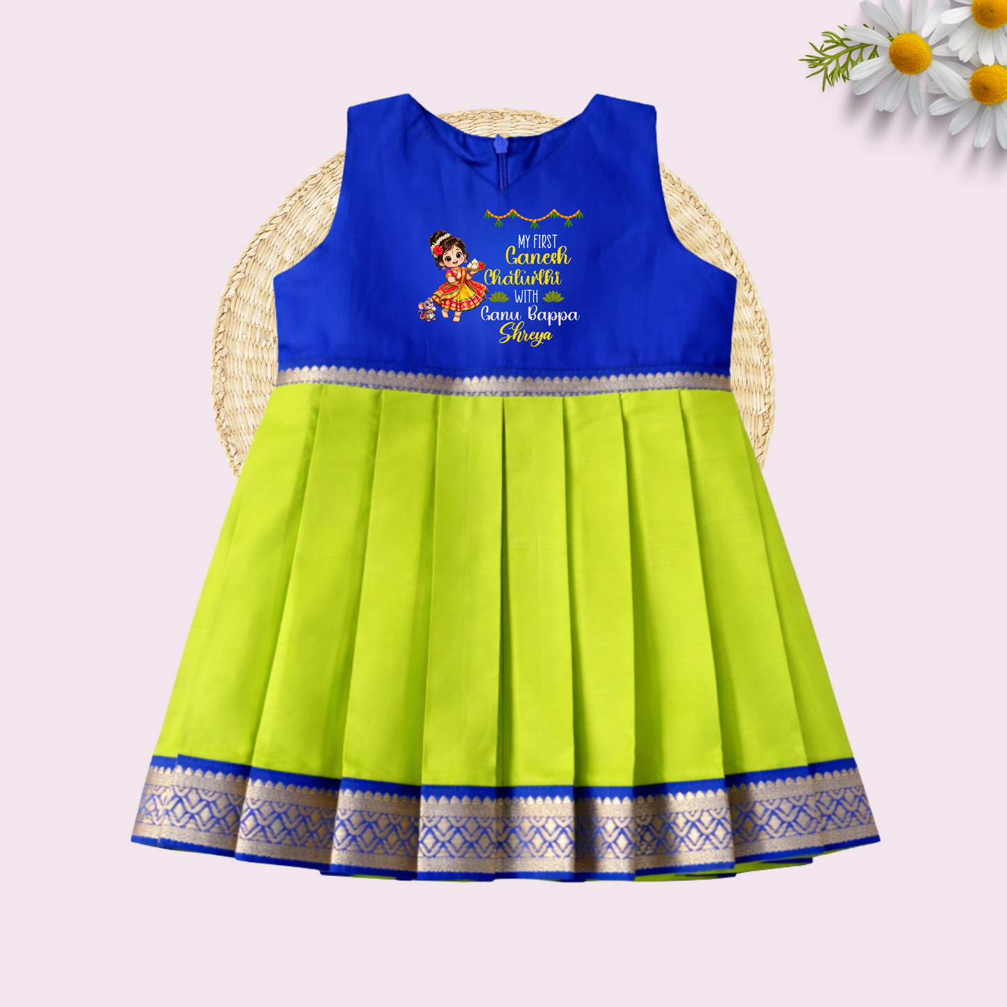 My First Ganesh Chartuthi with Ganu Bappa Frock