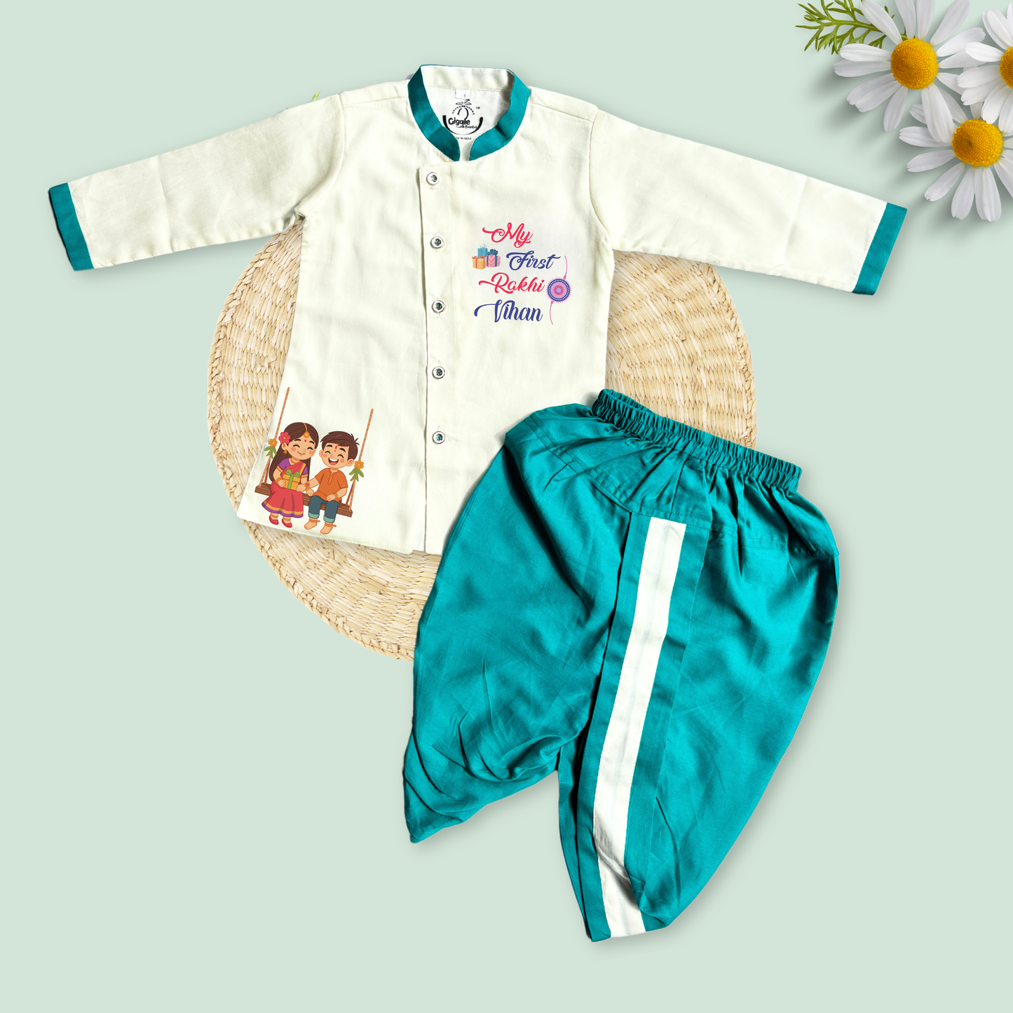 My first Rakhi Dhoti kurta set
