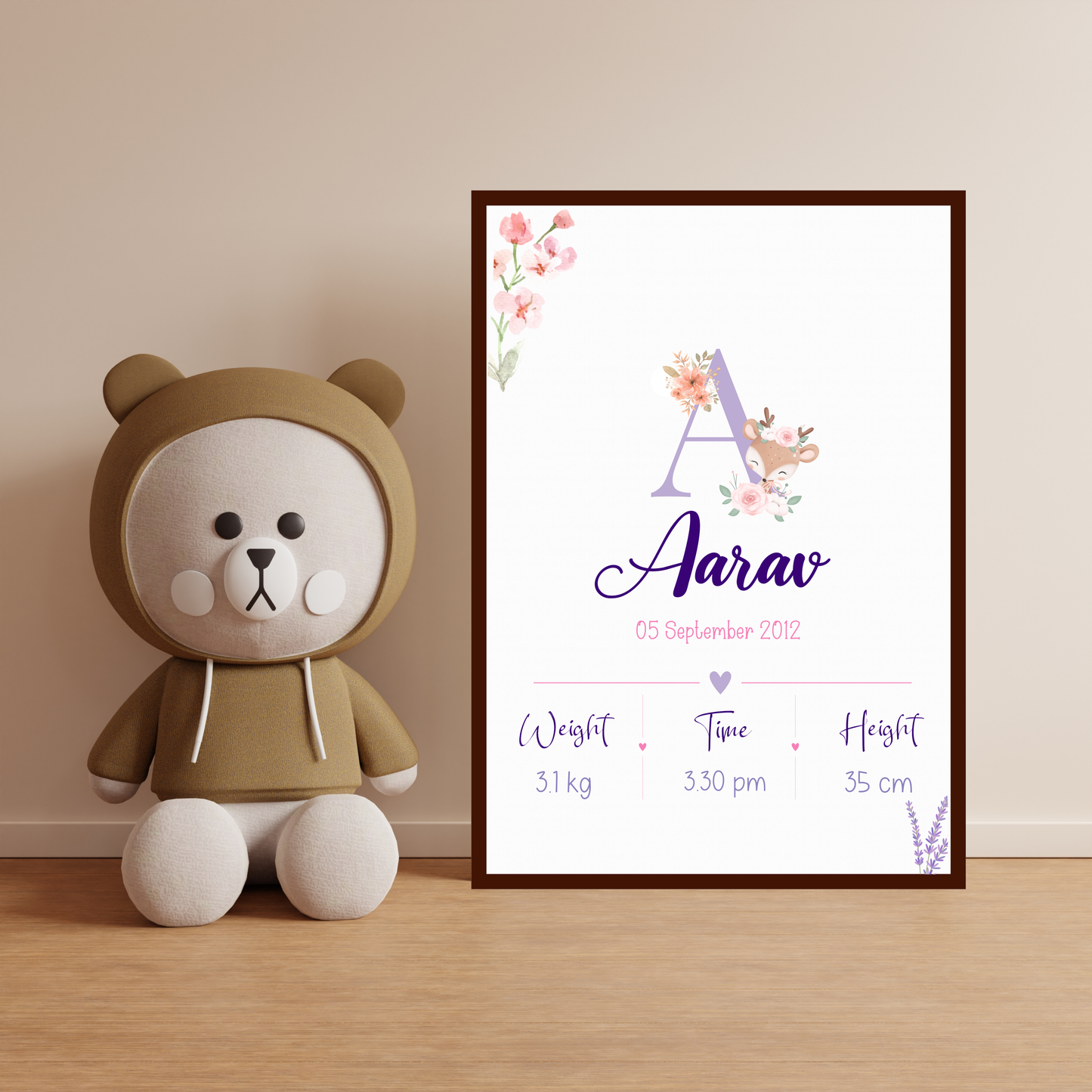 Personalised Baby Time Frame