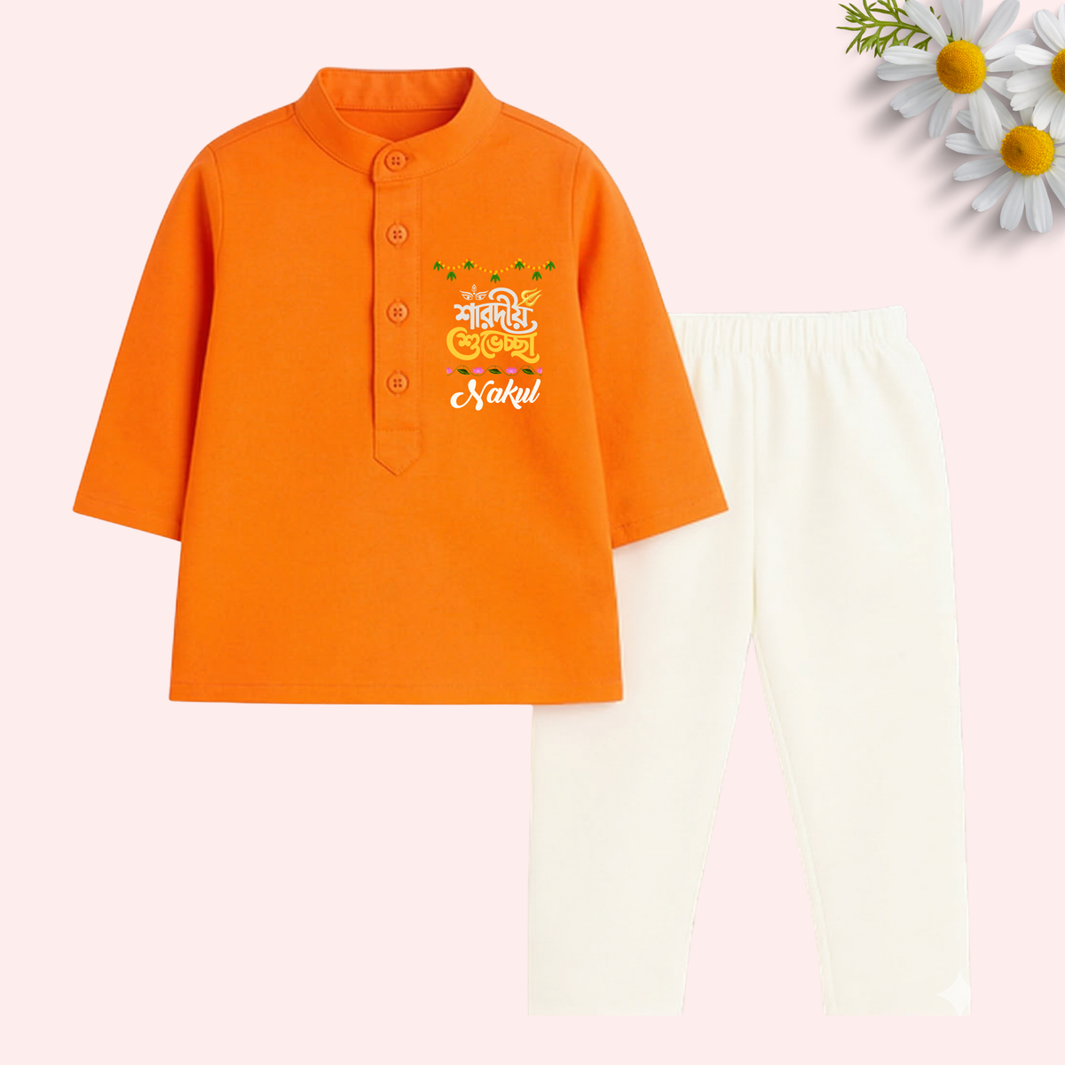 Sharodiya Shubhechha kurta set