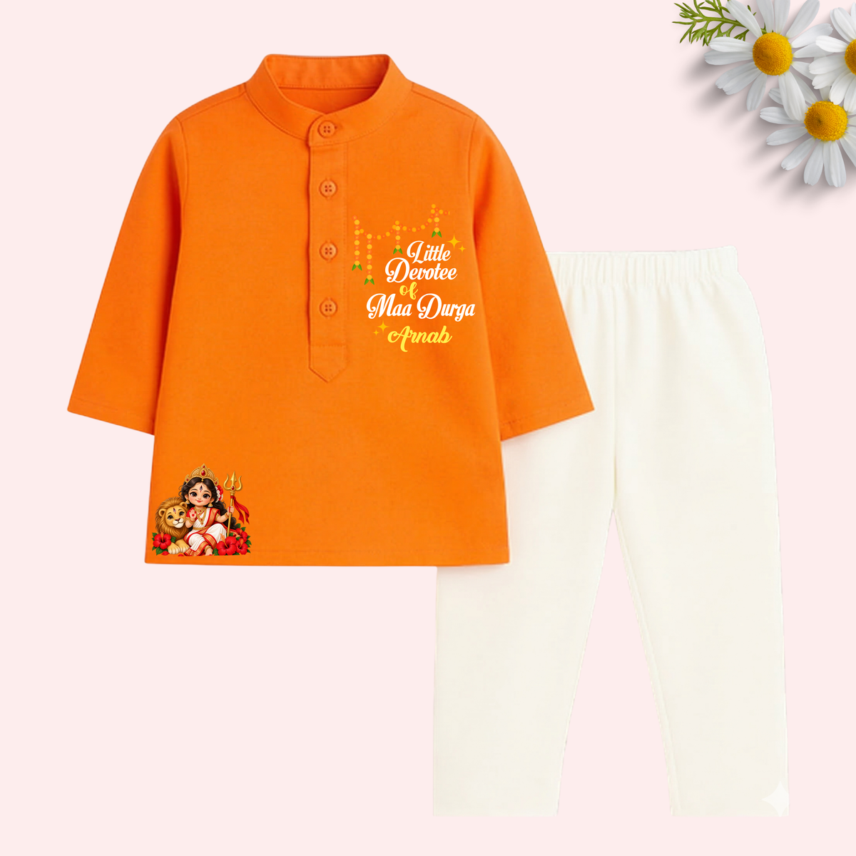 Little Devotee of Maa Durga kurta set