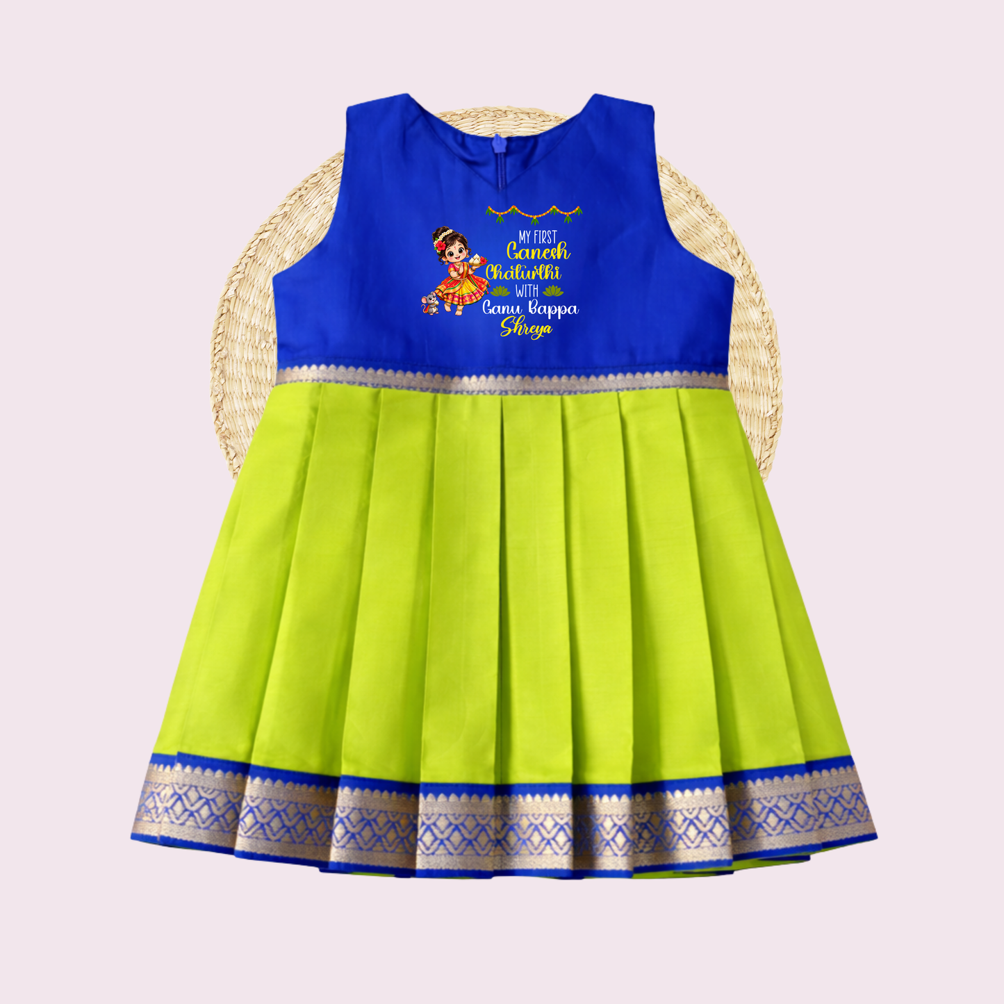 My first Ganesh Chaturthi with Ganu Bappa Frock