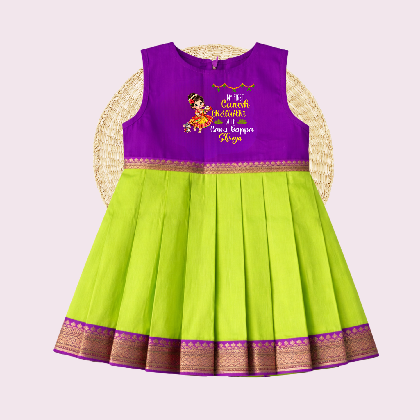 My first Ganesh Chaturthi with Ganu Bappa Frock