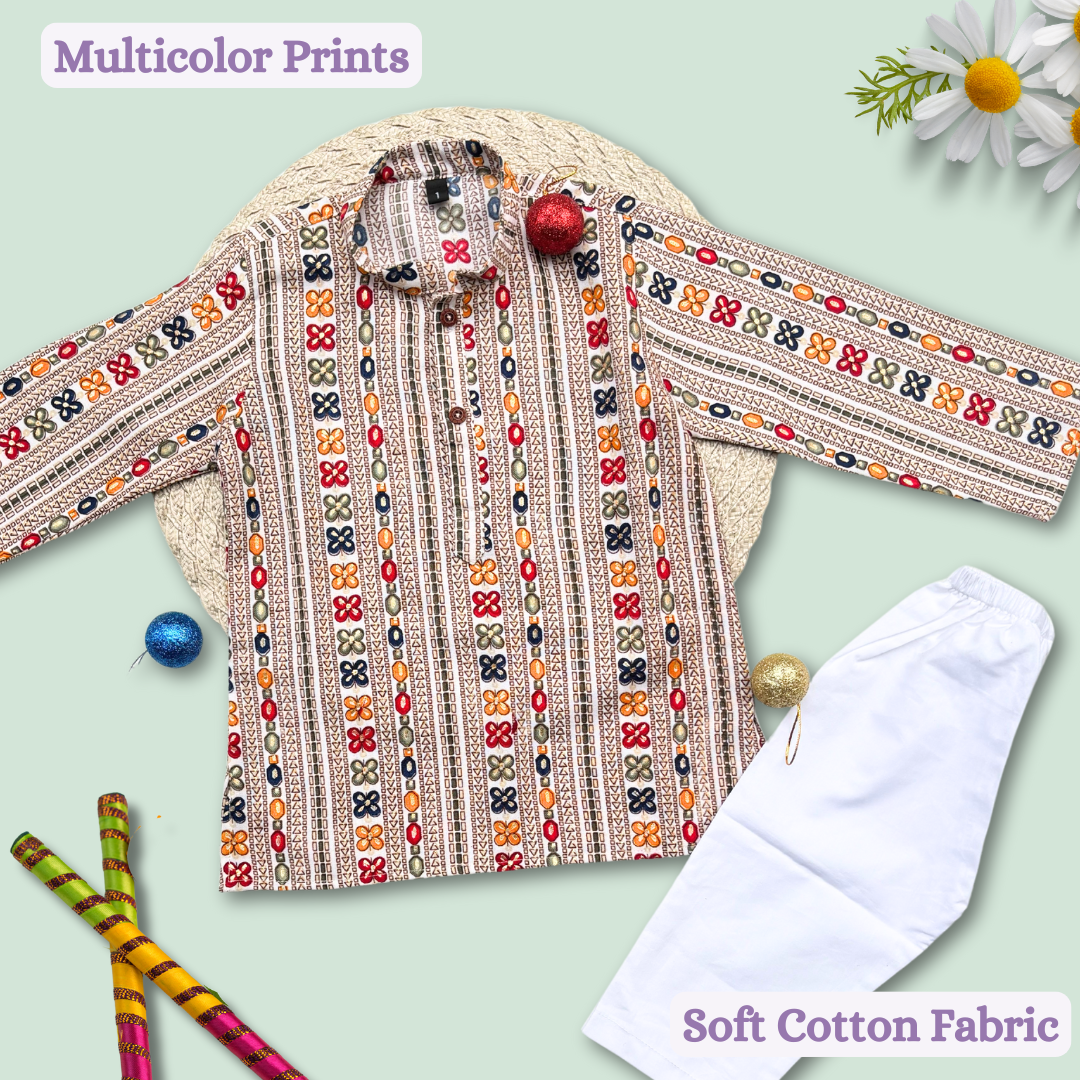 Multi Color Printed Kurta Set