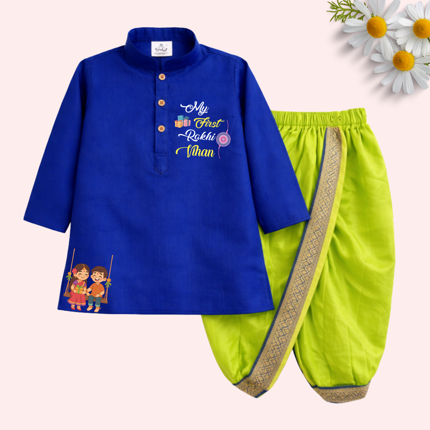 My first Rakhi Dhoti kurta set
